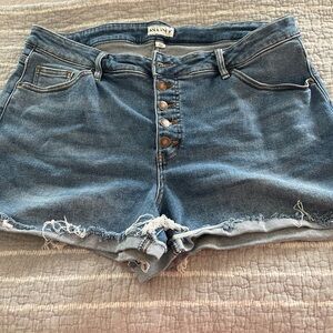 Ava & Viv Button Fly Denim Shorts size 18w plus stretch comfort